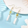 Natural Amber & Baroque Pearl Keshi Pearl Dangle Earrings EJEW-JE07360-02-1
