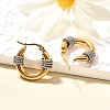 304 Stainless Steel Two Tone Twist Hoop Earrings EJEW-F355-03GP-01-4