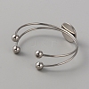 304 Stainless Steel Double Wire Cuff Bangle Makings STAS-WH0017-025-2