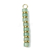 Natural Green Aventurine & Electroplated Synthetic Non-magnetic Hematite Heishi Beaded Pendants PALLOY-JF03292-02-1