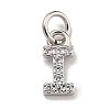 Initial Letter Brass with Cubic Zirconia Charms KK-Q814-26I-P-1