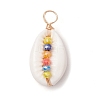 Natural Cowrie Shell Pendants PALLOY-JF02662-03-2