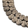 Electroplated Natural Lava Rock Beads Strands G-K388-04B-08-2