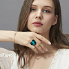 4Pcs 4 Colors Glass Heart Adjustable Rings Set RJEW-FI0001-11-7