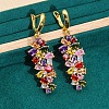 Leaf Brass Cubic Zirconia Pendant Necklaces & Hoop Earrings & Rings Sets FS-WGD46EA-01-3