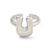 Brass Letter Open Cuff Rings for Women RJEW-G313-01U-P-2