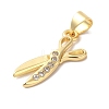 Rack Plating Brass & Cubic Zirconia Pendants KK-L216-066G-2