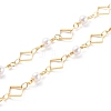 Brass Rhombus Link Chain Necklaces NJEW-JN03448-2