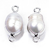 Plated Natural Baroque Pearl Keshi Pearl Links connectors PEAR-S012-07-2