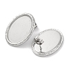 304 Stainless Steel Oval Stud Earrings EJEW-D281-19S-2