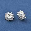 Brass Micro Pave Cubic Zirconia Beads KK-R216-02S-2