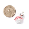 Glass Seed Beaded Snowman Pendants PALLOY-MZ01007-02-2