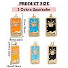 6Pcs 3 Colors Rack Plating Brass Micro Pave Clear Cubic Zirconia Pendants KK-DC0001-03-2