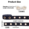 4 Yards Cotton Ribbons with Golden Tone Eyelet Rings OCOR-GF0002-89-2