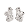 Leaf 304 Stainless Steel Stud Earrings for Women EJEW-L272-034P-07-1