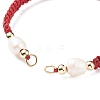 Half Finished Polyester Braided Pearl Bracelet AJEW-JB01128-01-3