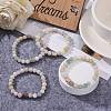 Natural Morganite Round Beads Stretch Bracelet for Teen Girl Women BJEW-JB07061-2