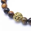 Natural Tiger Eye Braided Bead Bracelets BJEW-F276-D02-2