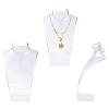 Organic Glass Necklace & Earring Standing Bust Displays NDIS-E006-2C-1