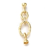 Brass Micro Pave Clear Cubic Zirconia Fold Over Clasps LS-KK-H480-26G-1