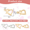 BENECREAT 40Pcs 2 Colors Rack Plating Brass Lobster Claw Clasps KK-BC0012-79-2