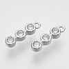 Brass Micro Pave Clear Cubic Zirconia Charms KK-T054-24P-NF-1
