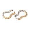 Gourd Ion Plating(IP) 304 Stainless Steel Two Tone Hoop Earrings for Women EJEW-L287-056GP-2