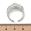 Brass Micro Pave Cubic Zirconia Cuff Open Rings RJEW-C163-24P-5