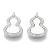 Brass Micro Pave Clear Cubic Zirconia Charms KK-S355-007P-NF-2