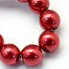 Baking Painted Pearlized Glass Pearl Round Bead Strands HY-Q003-14mm-51-3