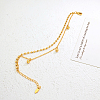 Vintage Beach Brass Round Ball Tassel Double Layer Chain Anklets for Women LK2381-2