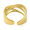 304 Stainless Steel Criss Cross Open Cuff Rings for Women RJEW-Z043-01K-3