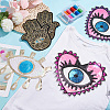 ARRICRAFT 6Pcs 3 Style Hamsa Hand/Heart/Evil Eye Sequin Embroidered Appliques PATC-AR0001-08-5