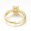 Brass Micro Pave Clear Cubic Zirconia Solitaire Rings LS-RJEW-N031-13G-2