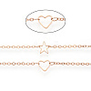 Brass Hollow Heart & Star Link Chains CHC-N022-01G-4