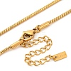 Ion Plating(IP) 304 Stainless Steel Heart Pendant Round Snake Chain Necklaces for Women NJEW-G142-04G-3