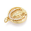 Brass Micro Pave Clear Cubic Zirconia Pendants KK-N268-73G-2