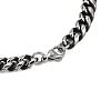 Tarnish Resistant Men's 304 Stainless Steel Cuban Link Chain Bracelets STAS-A051-04B-01-3