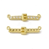 Rack Plating Brass Micro Pave Clear Cubic Zirconia Connector Charms KK-C007-37G-E-2