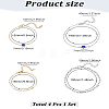 2Pcs 2 Style Brass Paperclip Chains & 304 Stainless Steel Satellite Chains Bracelets Set BJEW-LP0001-27-2