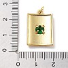 Rack Plating Brass Micro Pave Cubic Zirconia & Glass Pendants KK-Z071-87G-02-3