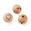 Natural Undyed Beech Beads WOOD-BT0001-04-3