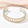 304 Stainless Steel Cuff Bangles for Women BJEW-D466-03GP-4