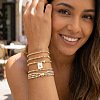 5Pcs 5 Styles 304 Stainless Steel Beads Stretch Bracelets UF8156-1-1