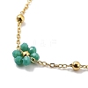 Glass Flower Link Chain Necklaces NJEW-H041-04G-02-2