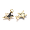 Brass Micro Pave Clear & Black Cubic Zirconia Pendants ZIRC-Z001-11G-2