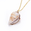 Electroplate Spiral Shell Pendants Necklaces and Dangle Earrings Jewelry Sets SJEW-JS01014-6