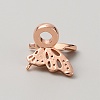 Brass with Cubic Zirconia Pendants KK-WH0081-23RG-2