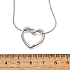 201 Stainless Steel Hollow Heart Pendant Snake Chain Necklaces for Women LS-NJEW-B124-02P-6