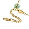 304 Stainless Steel & Glass Colorful Flower Link Chain Necklaces for Women NJEW-K383-05G-3